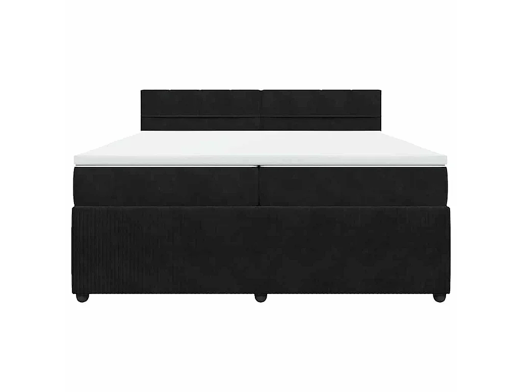 Boxspring met matras fluweel zwart 200x200 cm