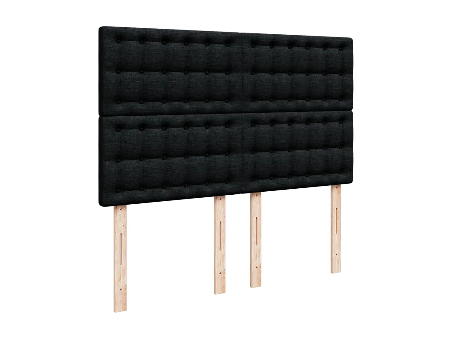 Cama box spring con colchón tela negro 140x200 cm