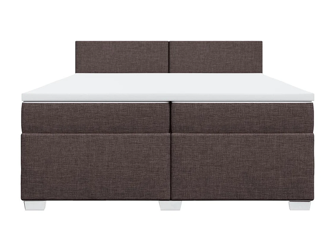 Boxspring met matras stof donkerbruin 200x200 cm