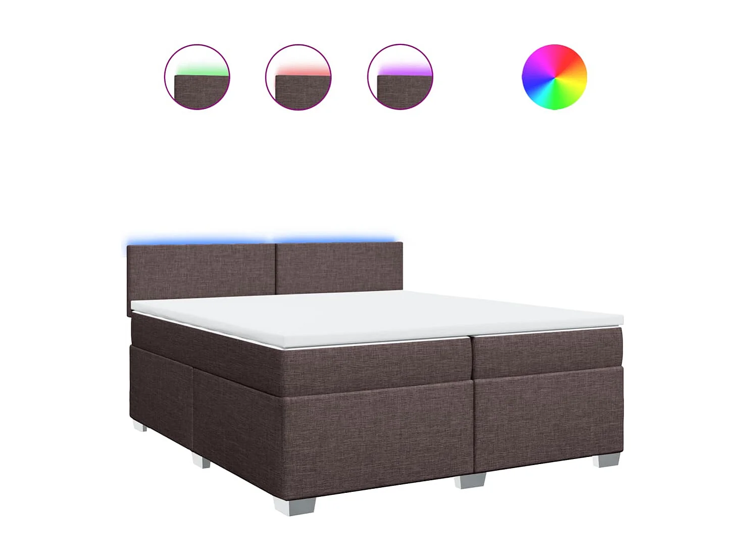 Boxspring met matras stof donkerbruin 200x200 cm