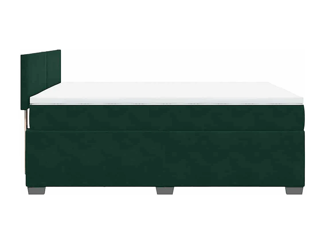 Boxspringbett mit Matratze Dunkelgrün 160x200 cm Samt
