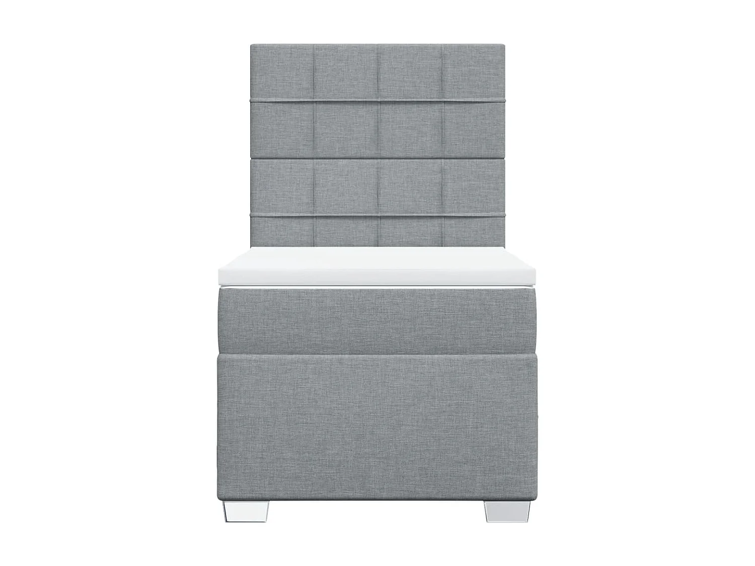 Boxspring met matras stof lichtgrijs 100x200 cm