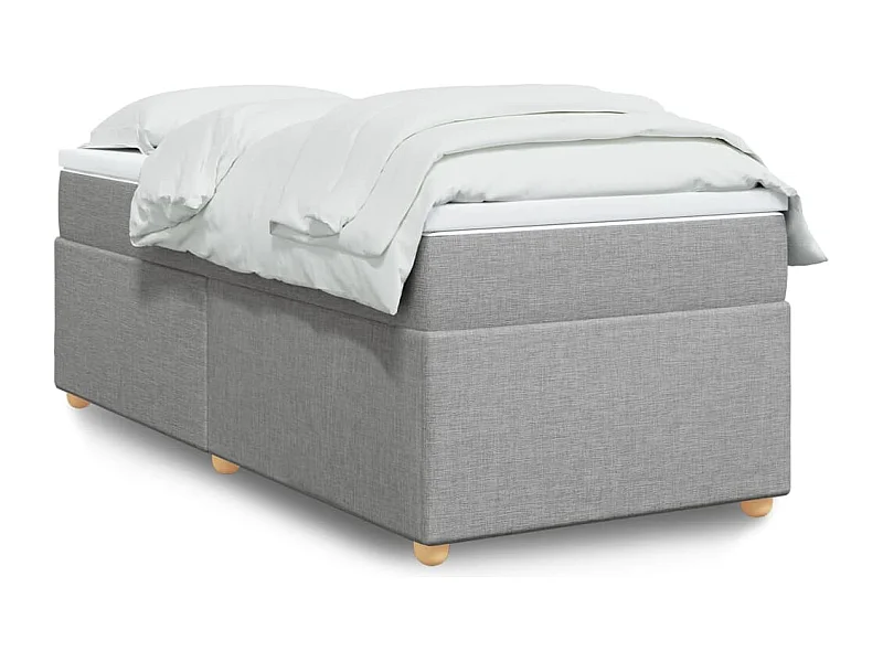 Sommier à lattes de lit avec matelas Gris clair 90x200 cm Tissu