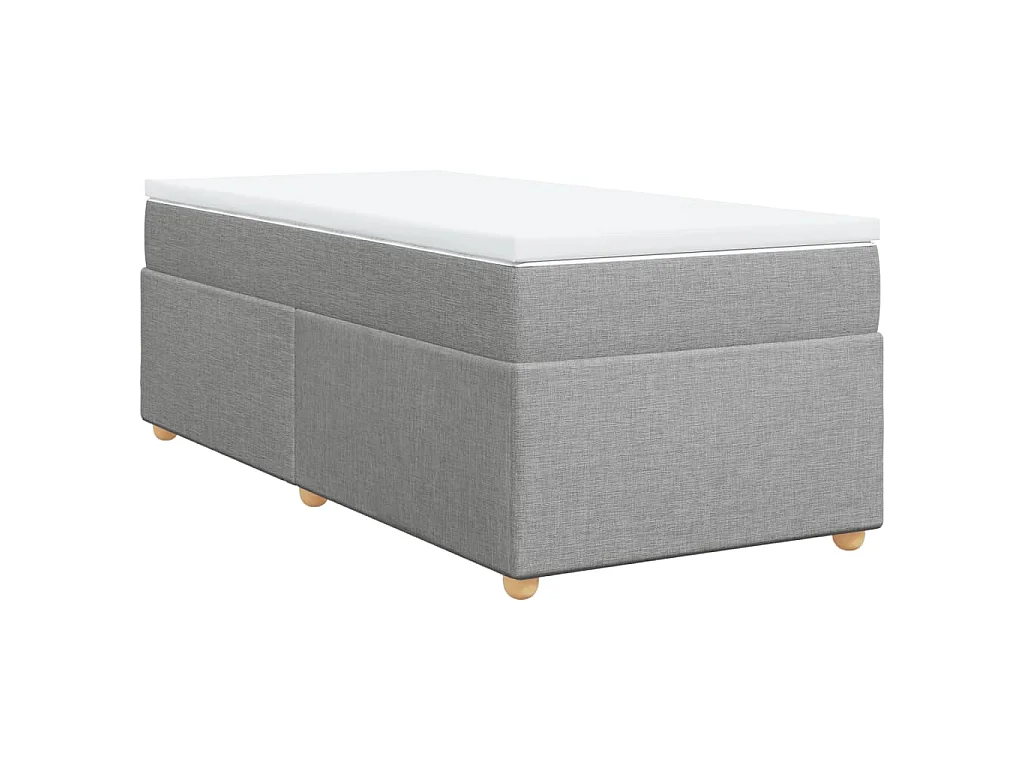 Boxspring met matras stof lichtgrijs 90x200 cm