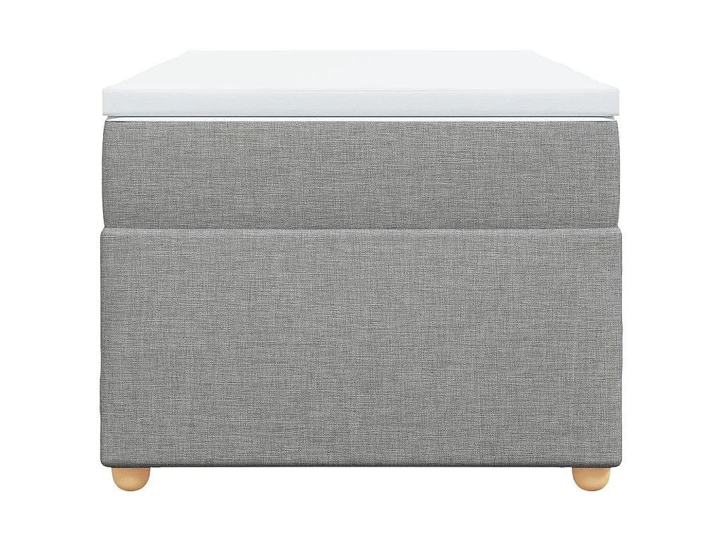 Boxspring met matras stof lichtgrijs 90x200 cm