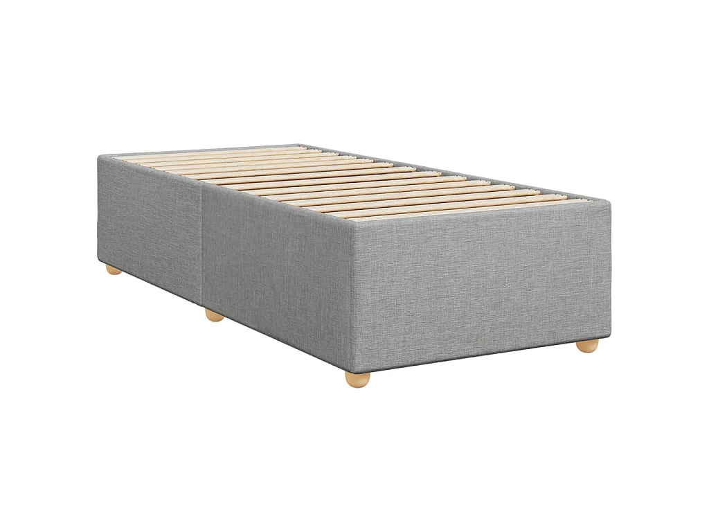Boxspring met matras stof lichtgrijs 90x200 cm