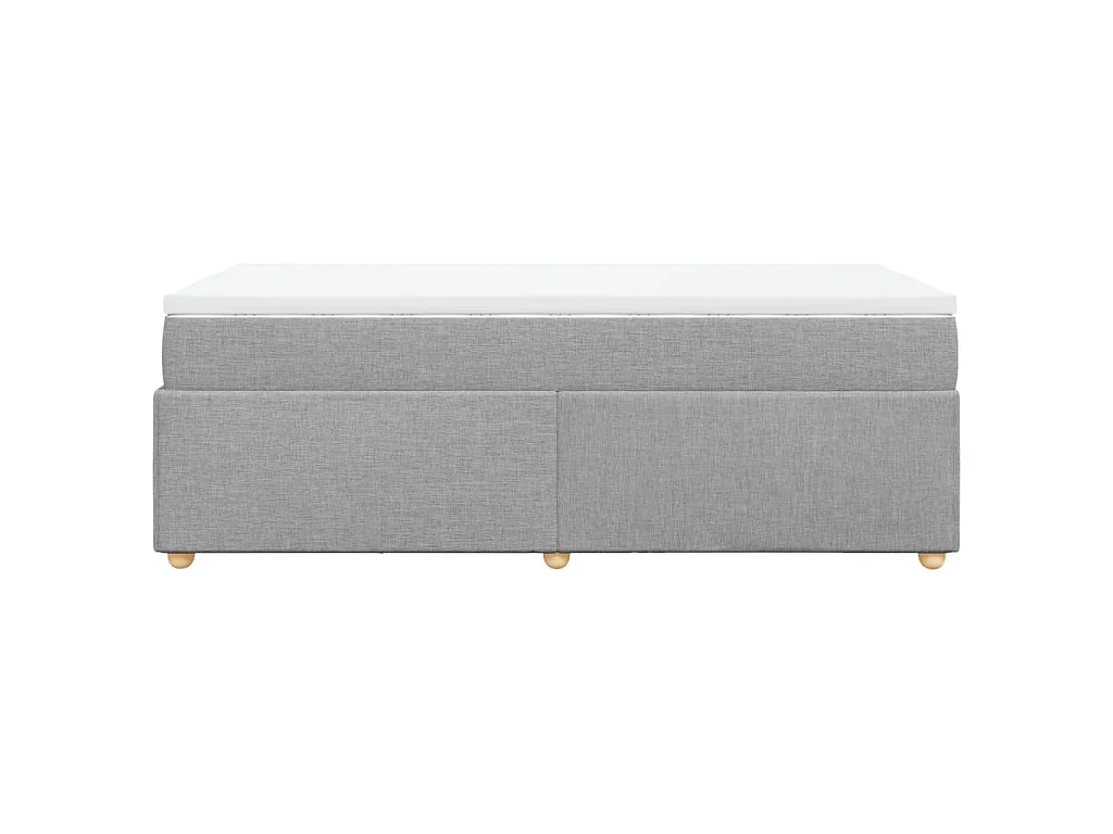 Boxspring met matras stof lichtgrijs 90x200 cm