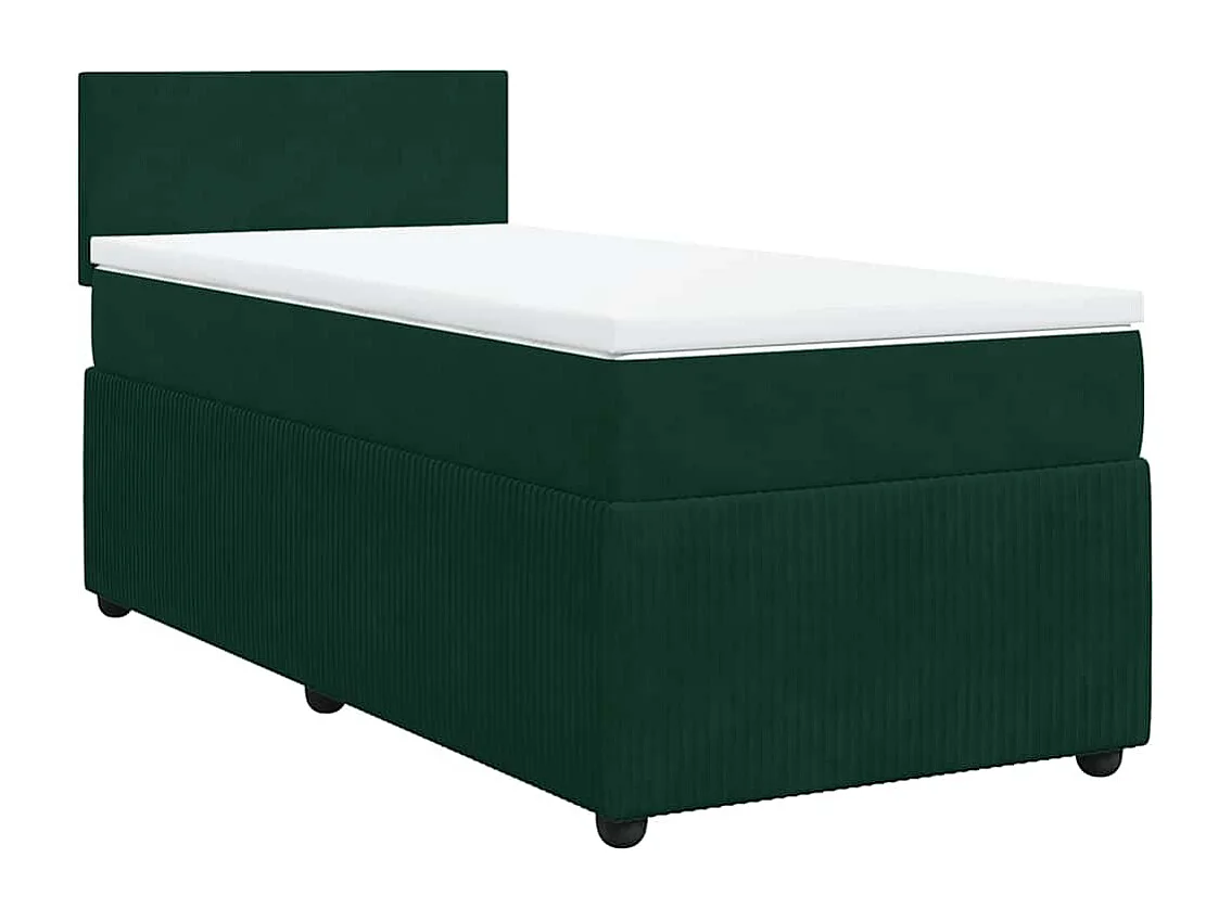 Boxspringbett mit Matratze Dunkelgrün 100x200 cm Samt