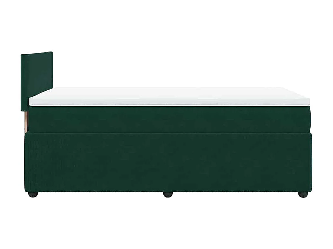 Boxspringbett mit Matratze Dunkelgrün 100x200 cm Samt
