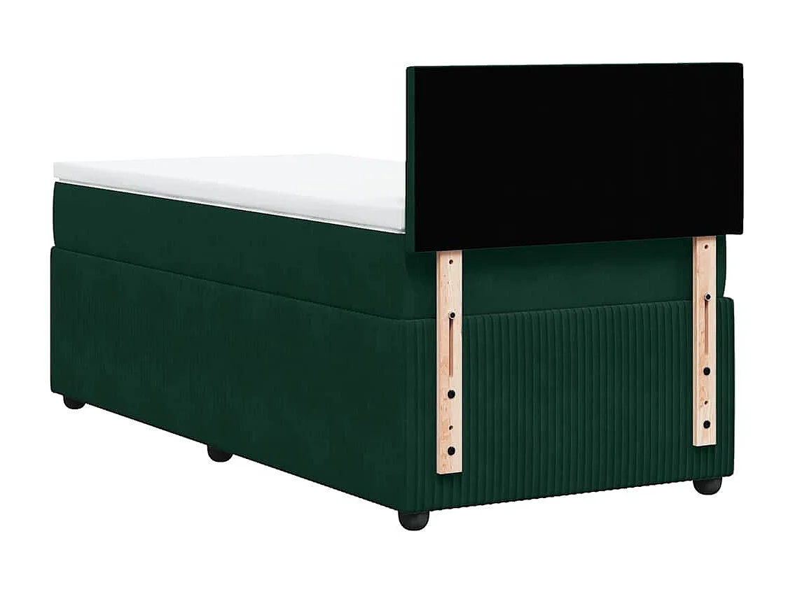 Boxspringbett mit Matratze Dunkelgrün 100x200 cm Samt