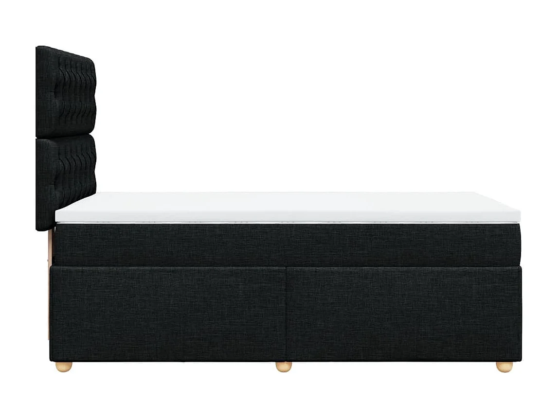 Boxspringbett mit Matratze Schwarz 80x200 cm Stoff