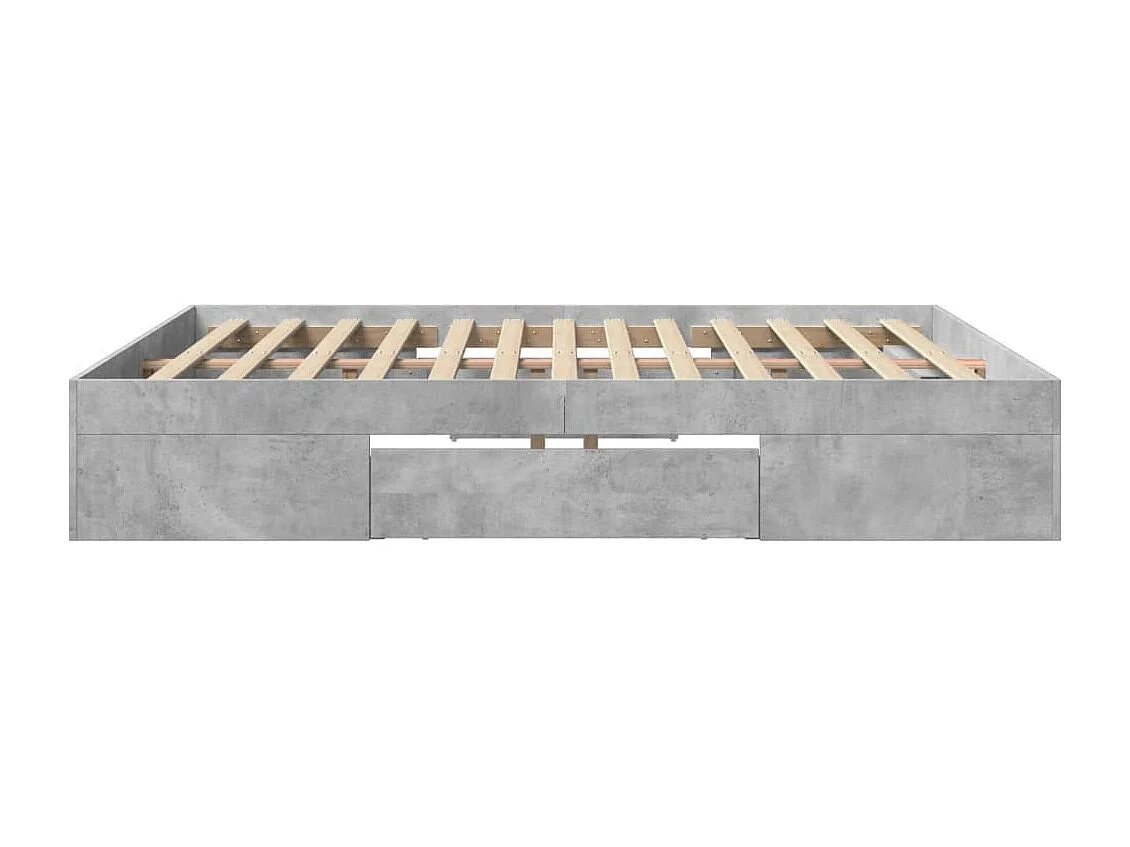 Cadre de lit sans matelas gris béton 200x200 cm bois ingénierie