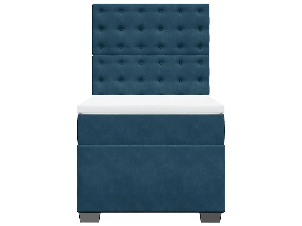 Cama boxspring com colchão 80x200 cm veludo azul