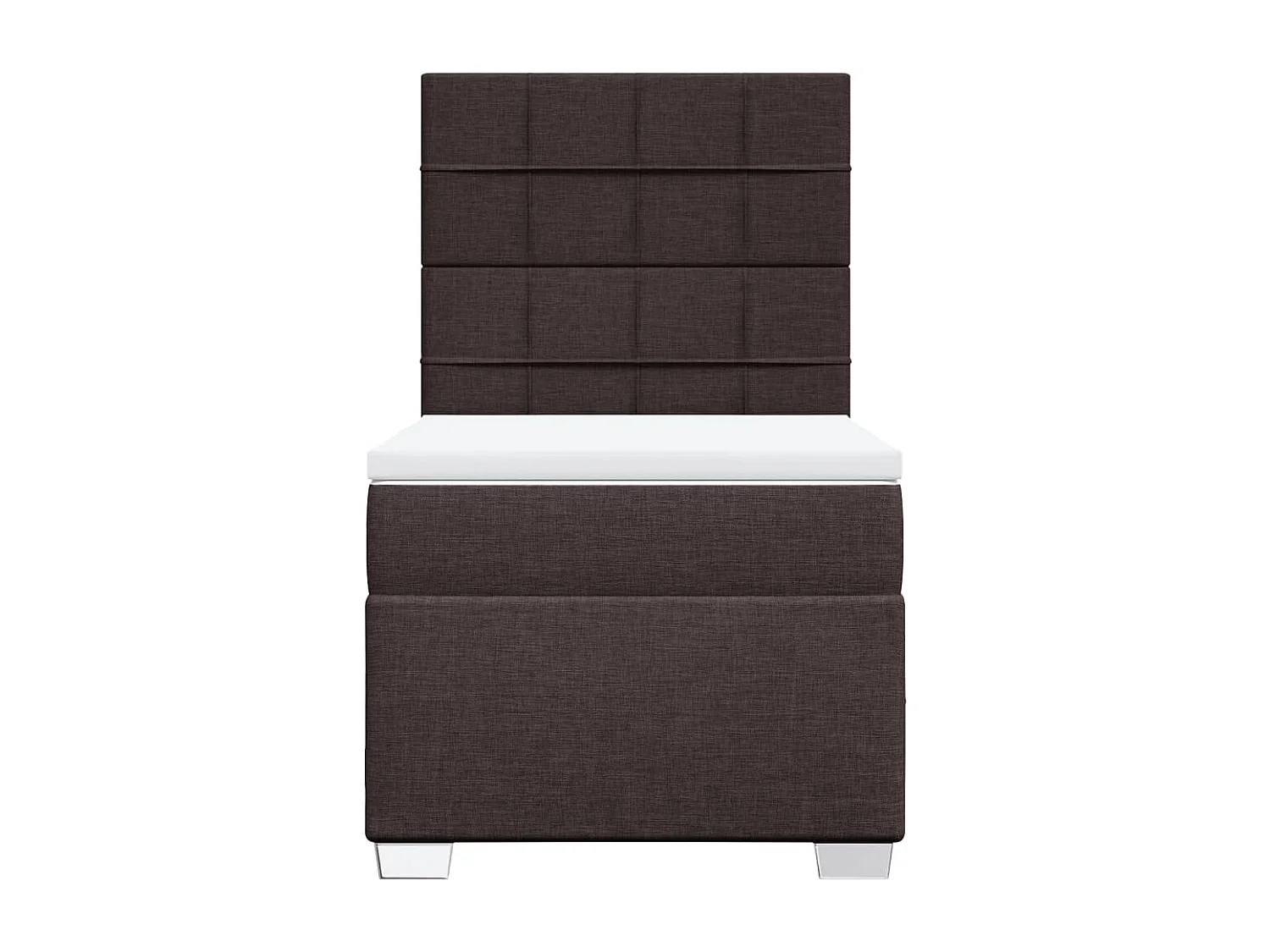 Cama com molas/colchão 90x190 cm tecido castanho-escuro