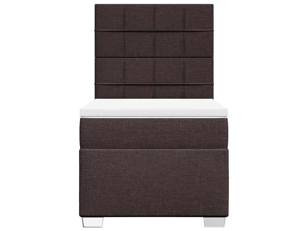 Giroletto a Molle con Materasso Marrone Scuro 90x190cm Tessuto