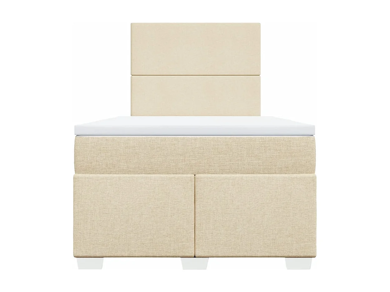 Giroletto a Molle con Materasso Crema 120x200 cm in Tessuto