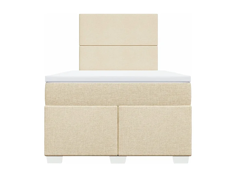 Sommier à lattes de lit avec matelas Crème 120x200 cm Tissu