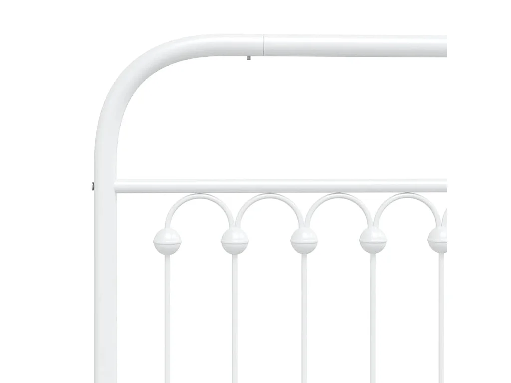 Cadre de lit métal sans matelas et tête de lit blanc 140x200 cm