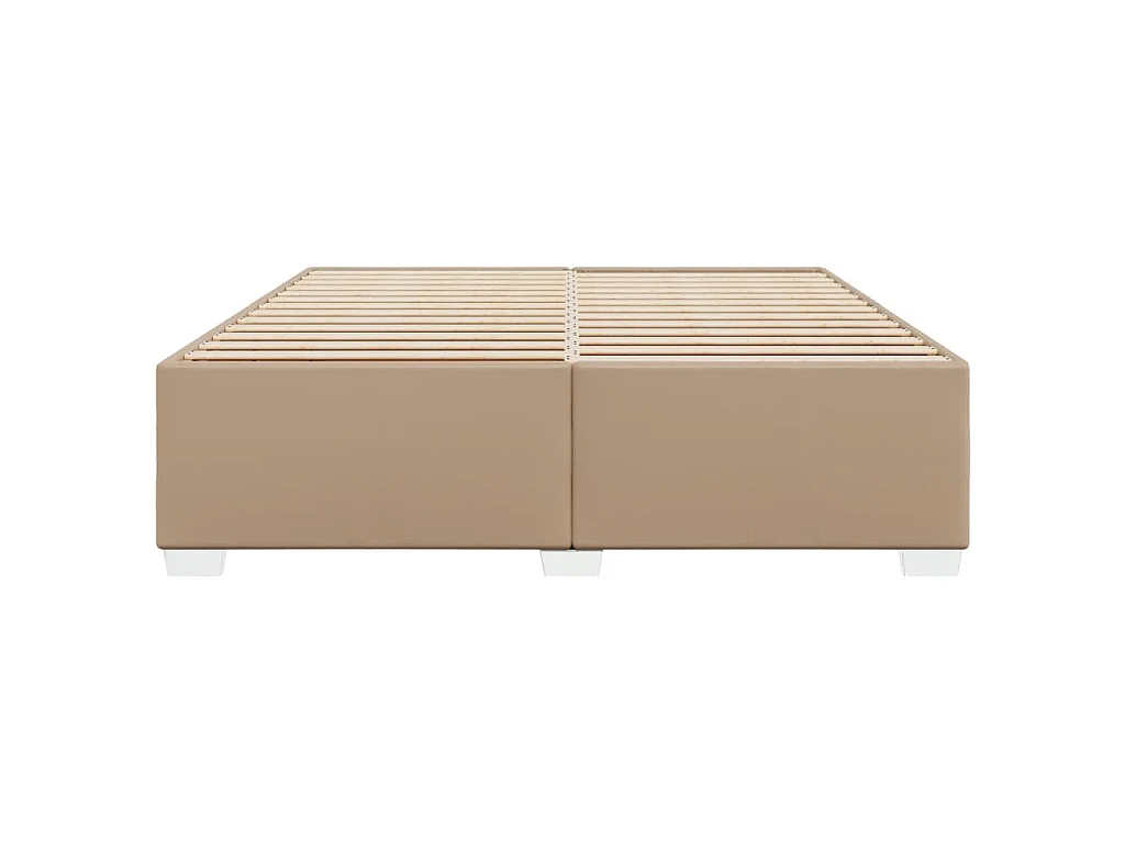 Estructura cama sin colchón cuero sintético capuchino 180x200cm