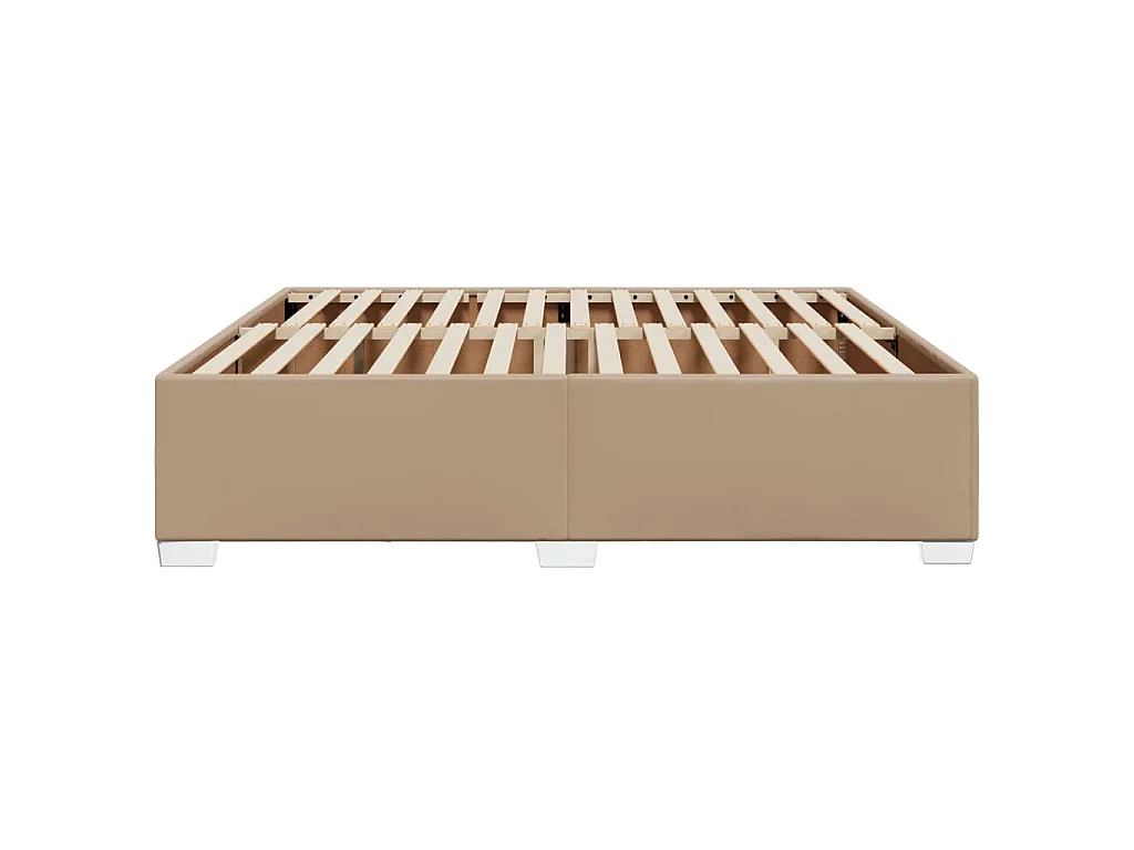 Estructura cama sin colchón cuero sintético capuchino 180x200cm