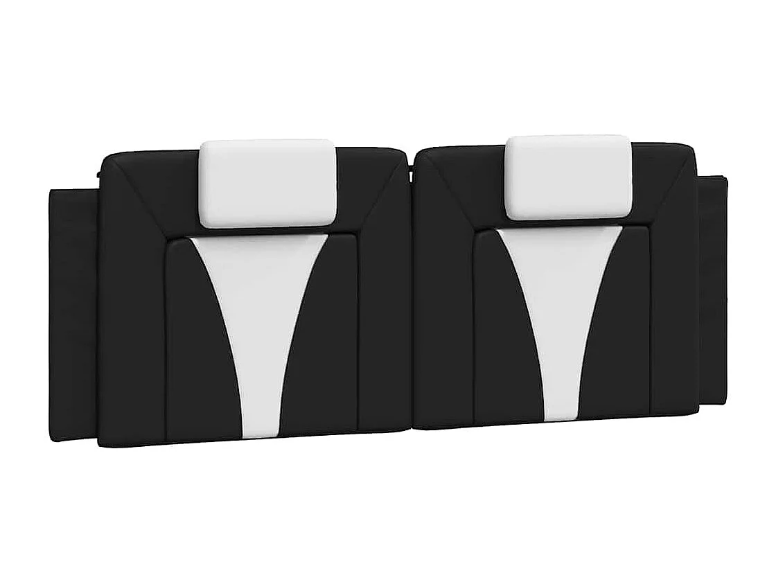 Estructura de cama Viana sin colchón cuero sintético negro y blanco