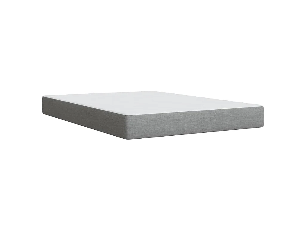 Cama box spring con colchón tela gris claro 140x190 cm