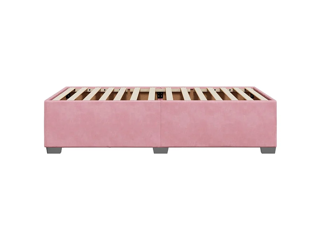 Cadre de lit sans matelas rose 100x200 cm velours