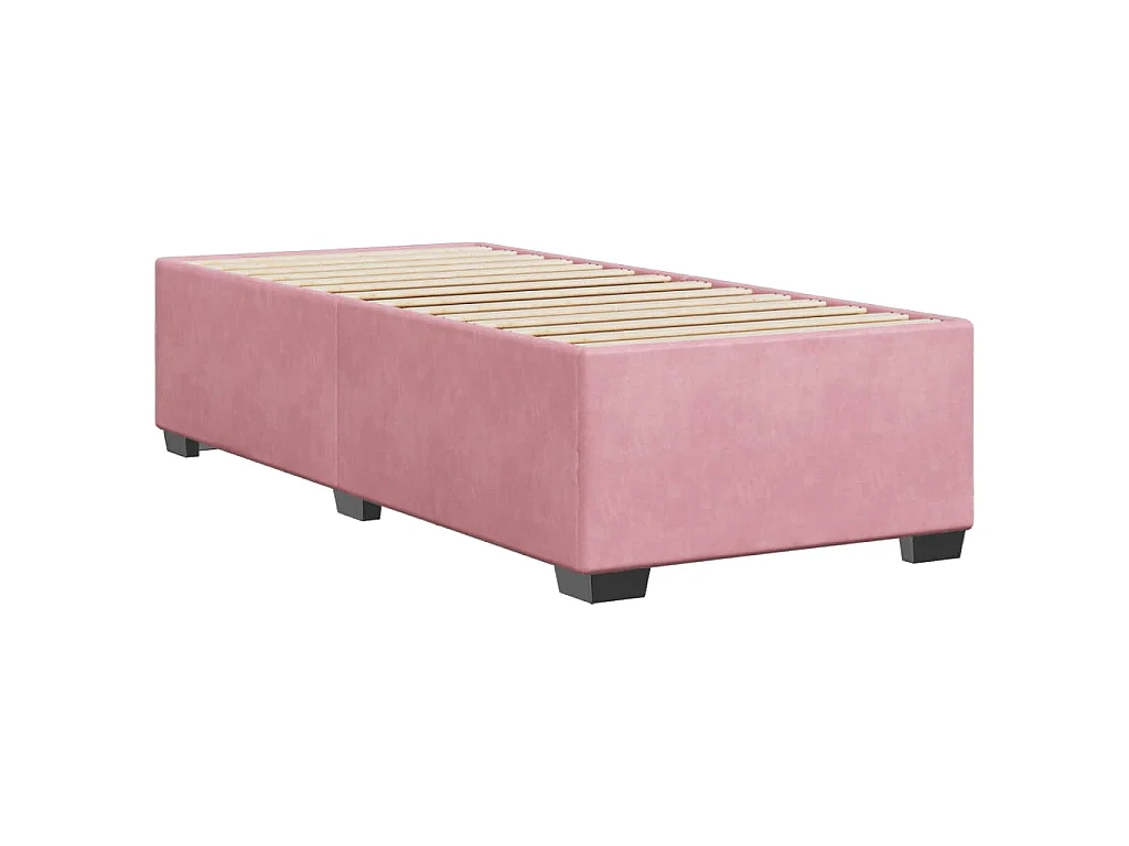 Cadre de lit sans matelas rose 100x200 cm velours