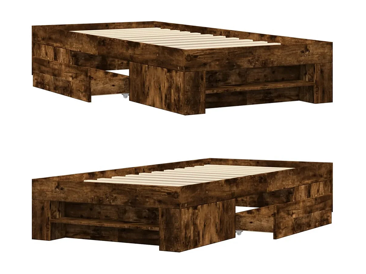 Bedframe zonder matras hout gerookt eikenkleurig 90x200 cm