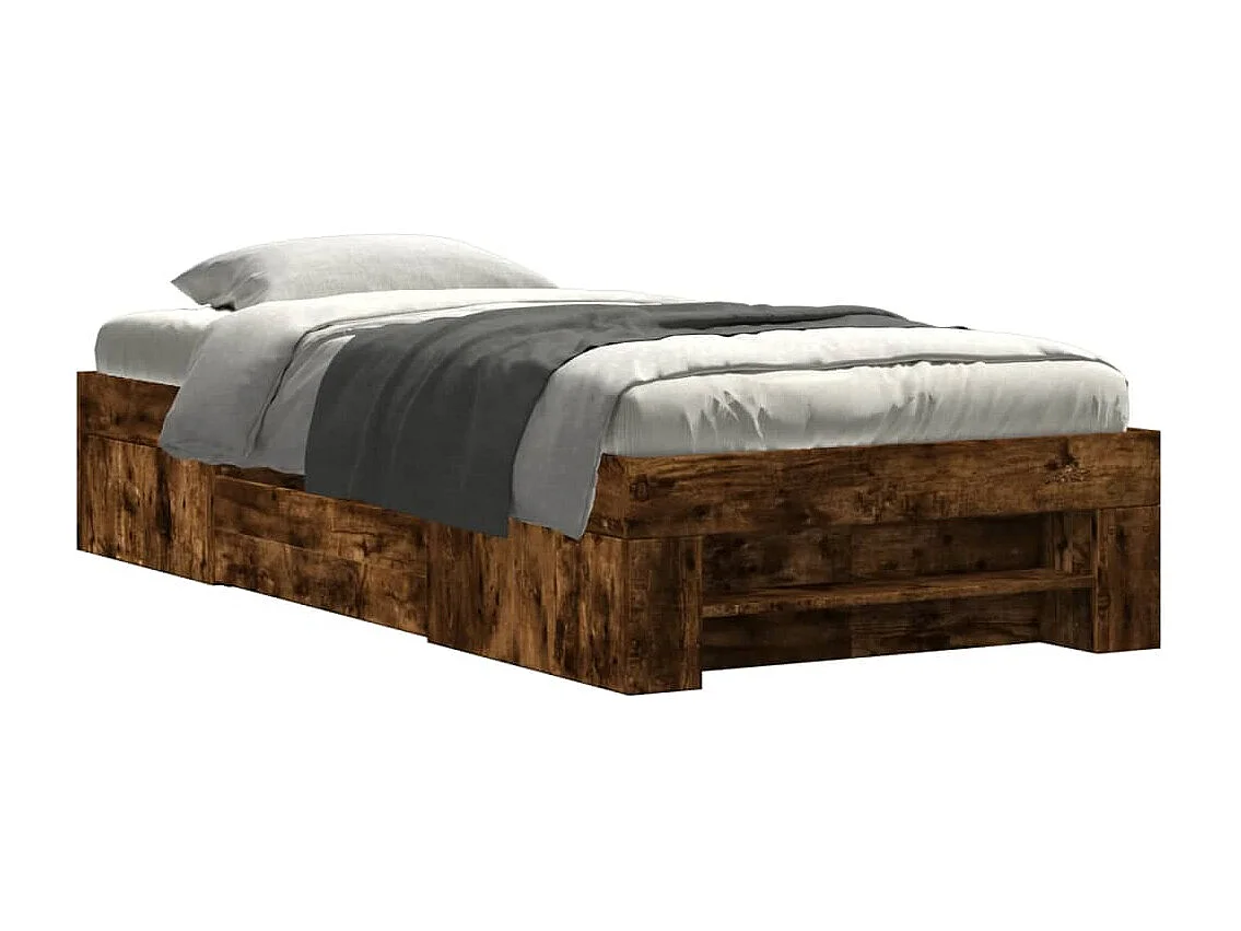 Bedframe zonder matras hout gerookt eikenkleurig 90x200 cm