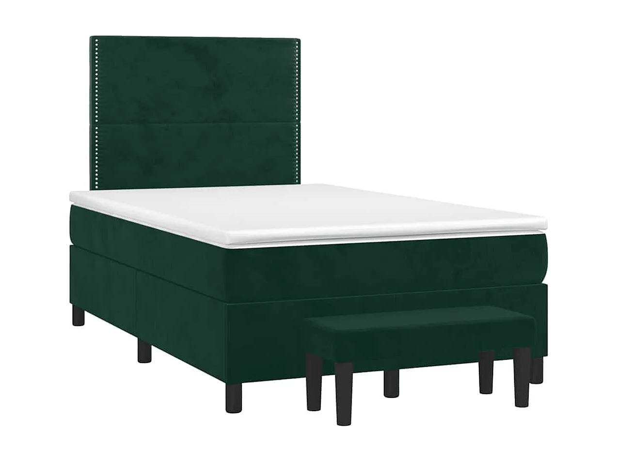 Boxspringbett mit Matratze Dunkelgrün 120x190 cm Samt