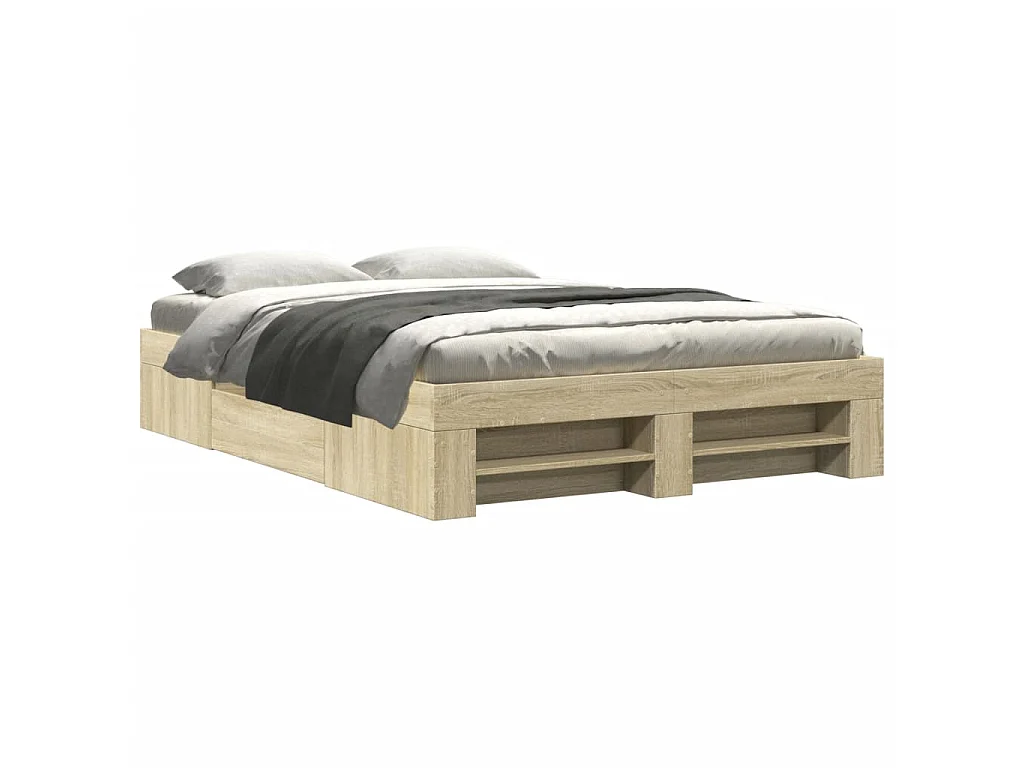 Cadre de lit sans matelas chêne sonoma 140x200 cm