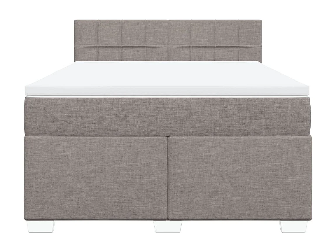 Cama com molas/colchão 140x200 cm tecido castanho-acinzentado