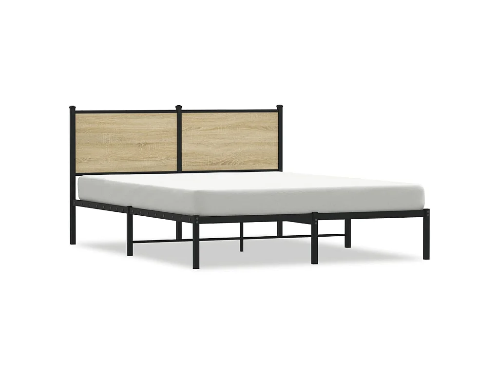 Metallbett ohne Matratze Sonoma-Eiche 140x190 cm