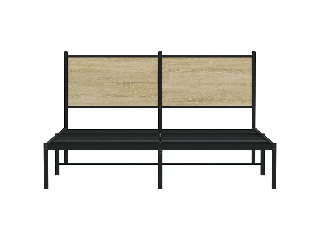 Metallbett ohne Matratze Sonoma-Eiche 140x190 cm