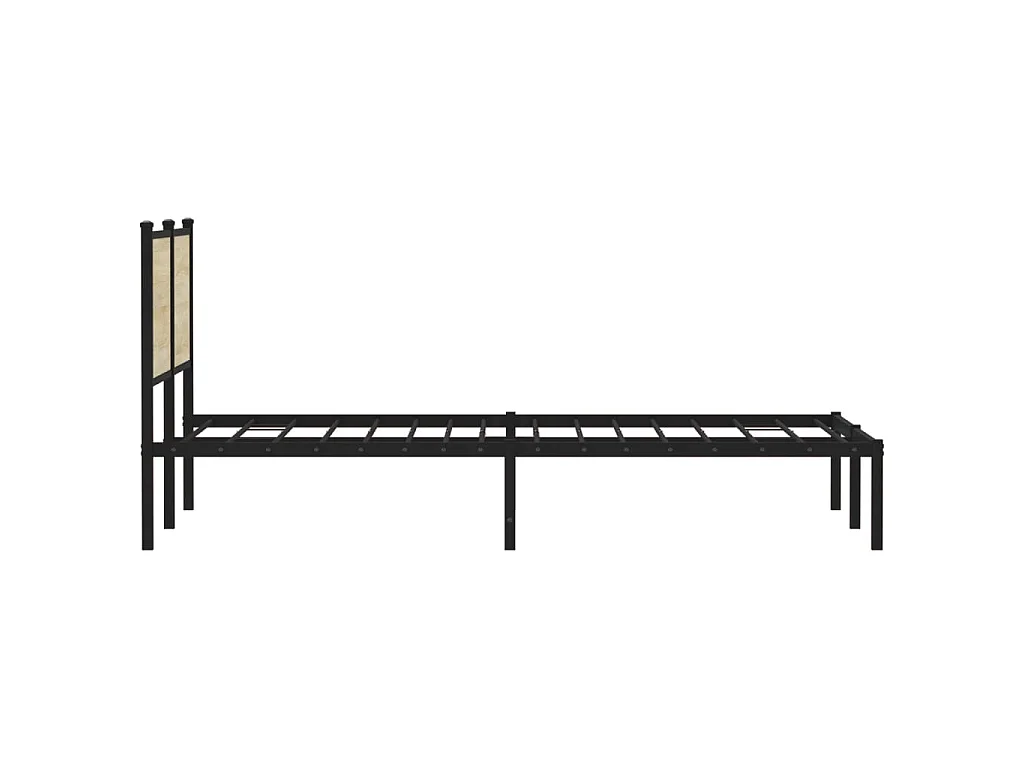 Metallbett ohne Matratze Sonoma-Eiche 140x190 cm