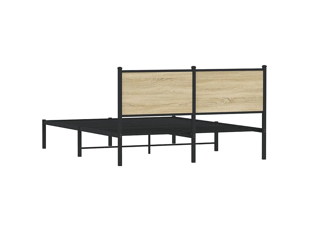 Metallbett ohne Matratze Sonoma-Eiche 140x190 cm