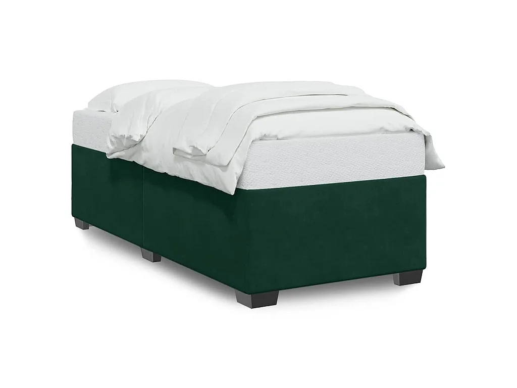 Giroletto senza Materasso Verde Scuro 100x200 cm in Velluto