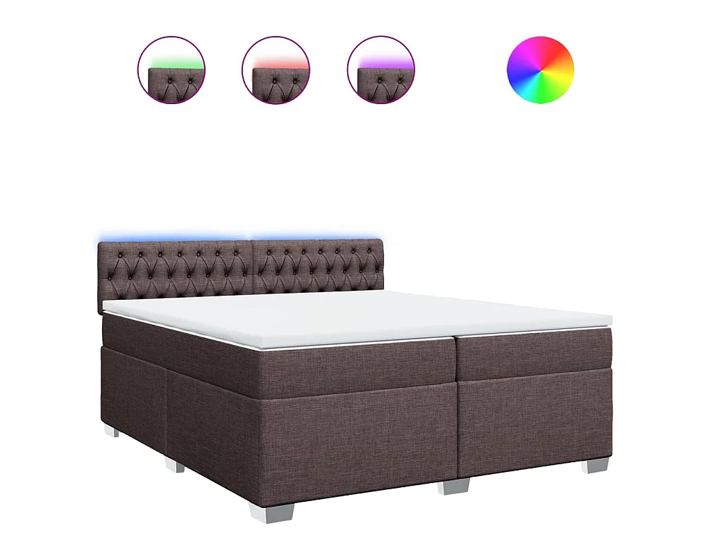 Boxspringbett mit Matratze Dunkelbraun 200x200 cm Stoff