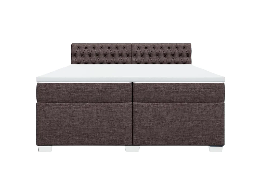 Boxspringbett mit Matratze Dunkelbraun 200x200 cm Stoff