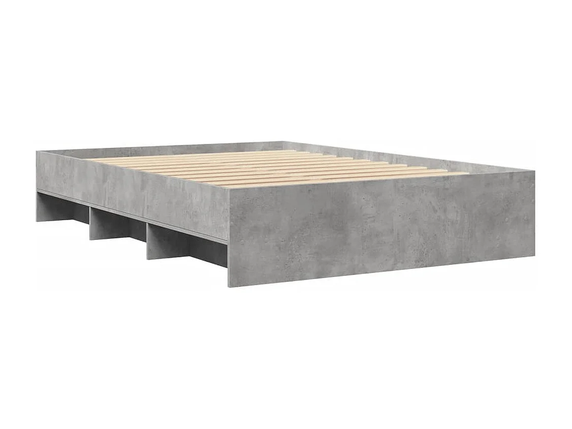 Cadre de lit sans matelas gris béton 135x190 cm bois ingénierie