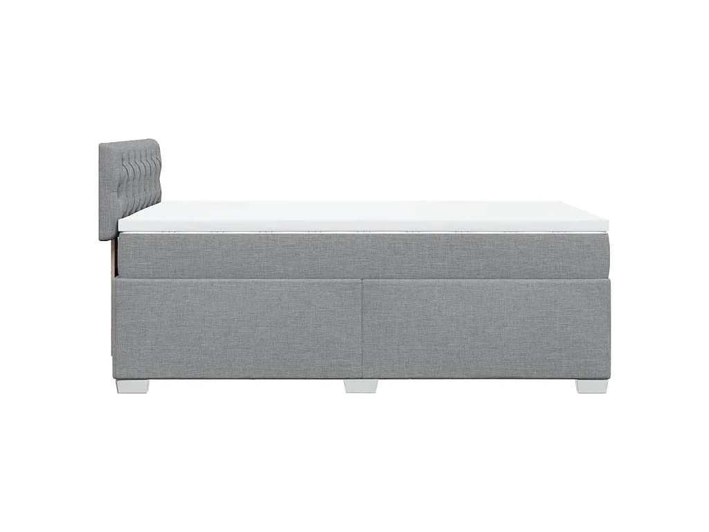 Boxspringbett mit Matratze Hellgrau 100x200 cm Stoff
