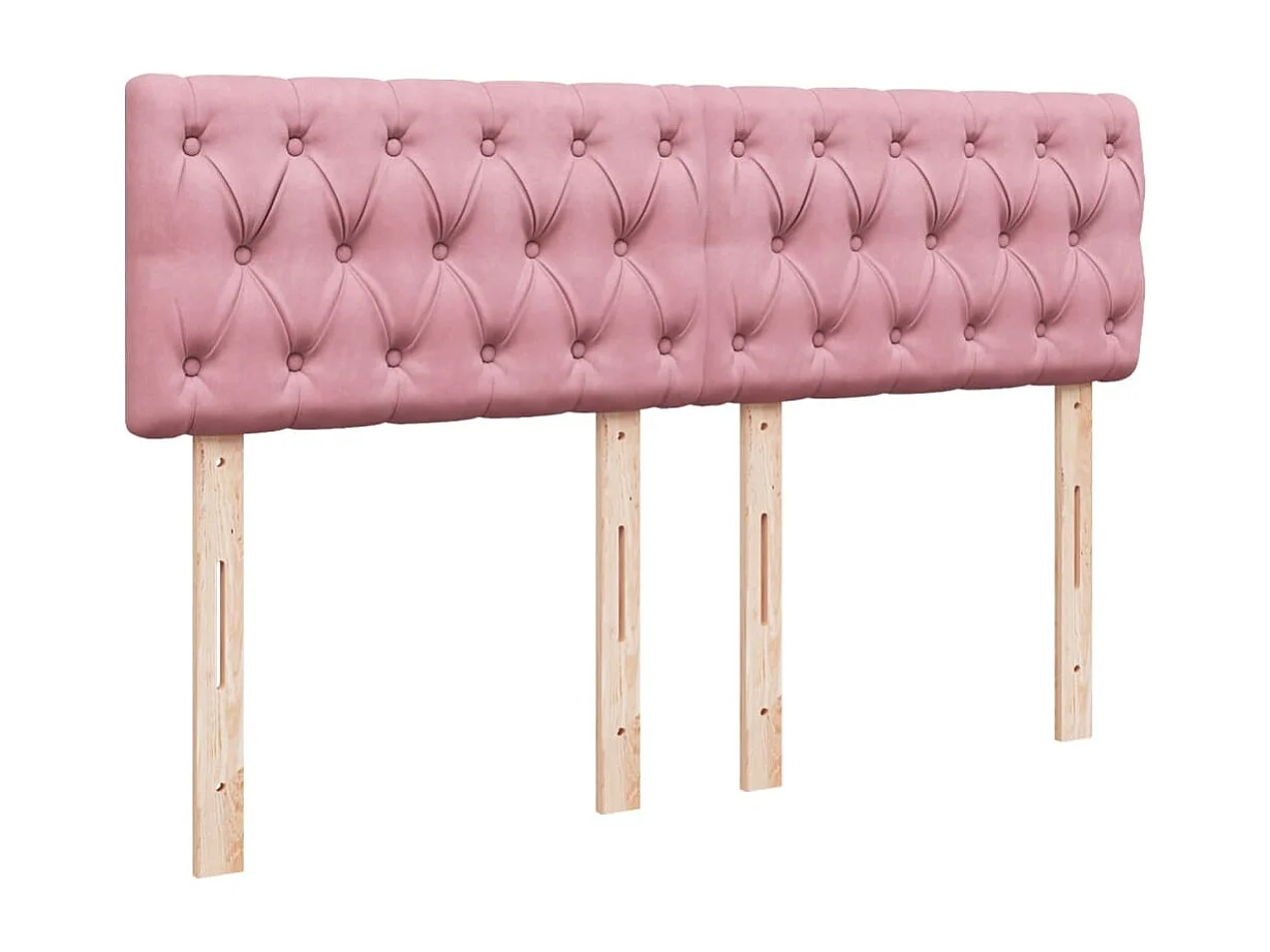 Boxspring met matras fluweel roze 160x200 cm