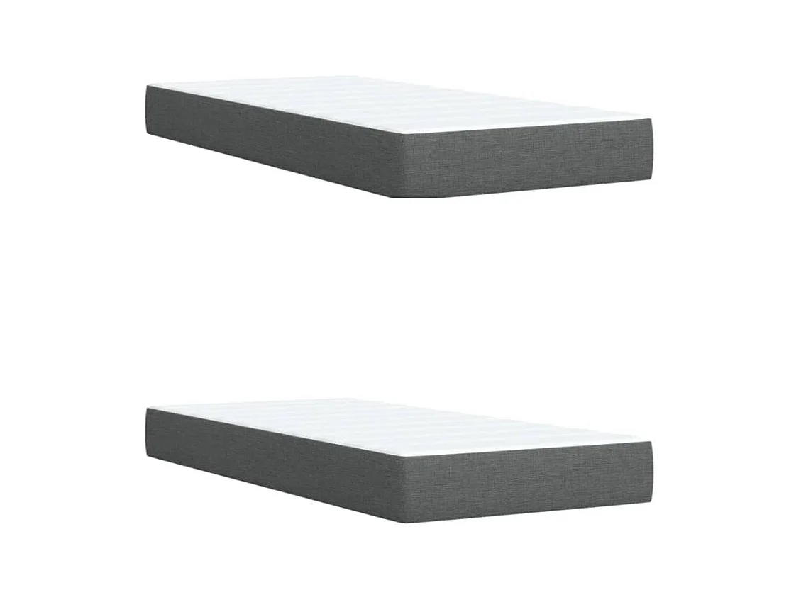 Sommier à lattes de lit avec matelas Gris foncé 200x200cm Tissu