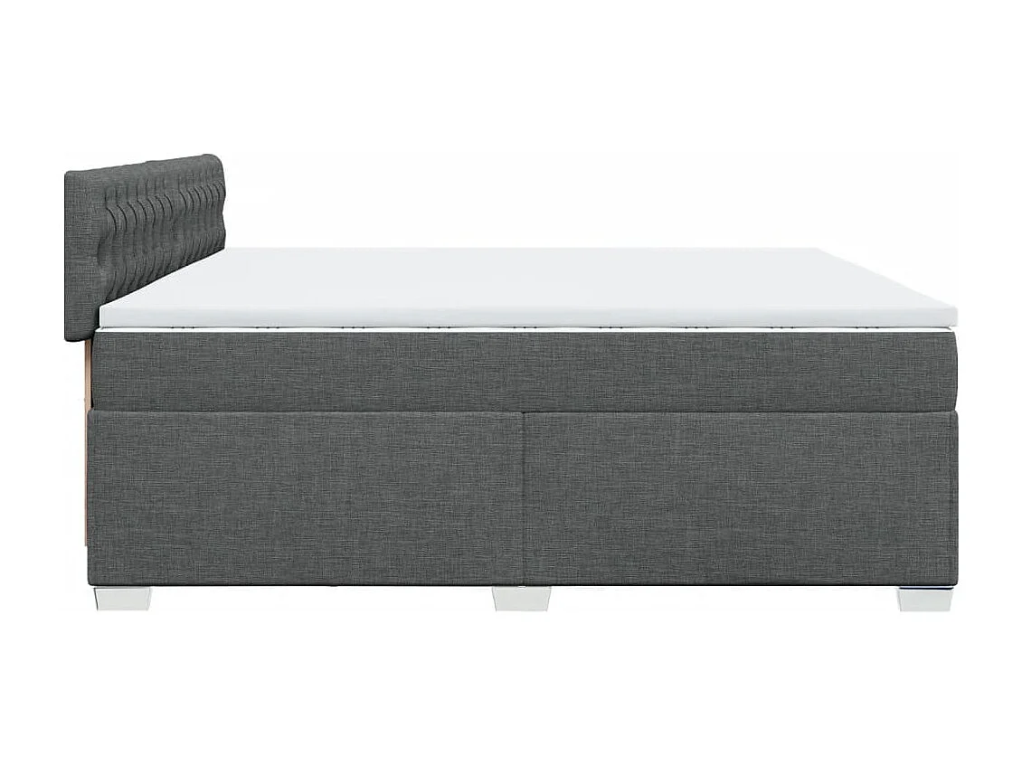 Boxspringbett mit Matratze Dunkelgrau 200x200 cm Stoff