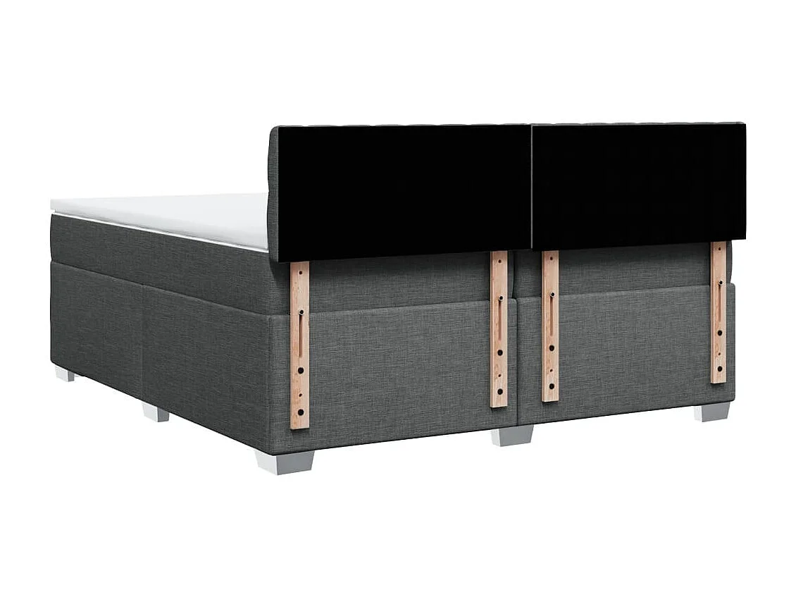 Boxspringbett mit Matratze Dunkelgrau 200x200 cm Stoff