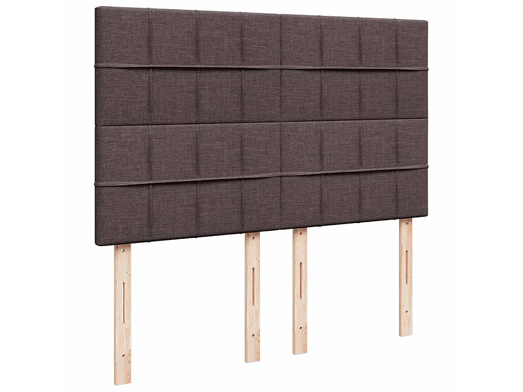 Cama box spring con colchón tela marrón oscuro 140x200 cm