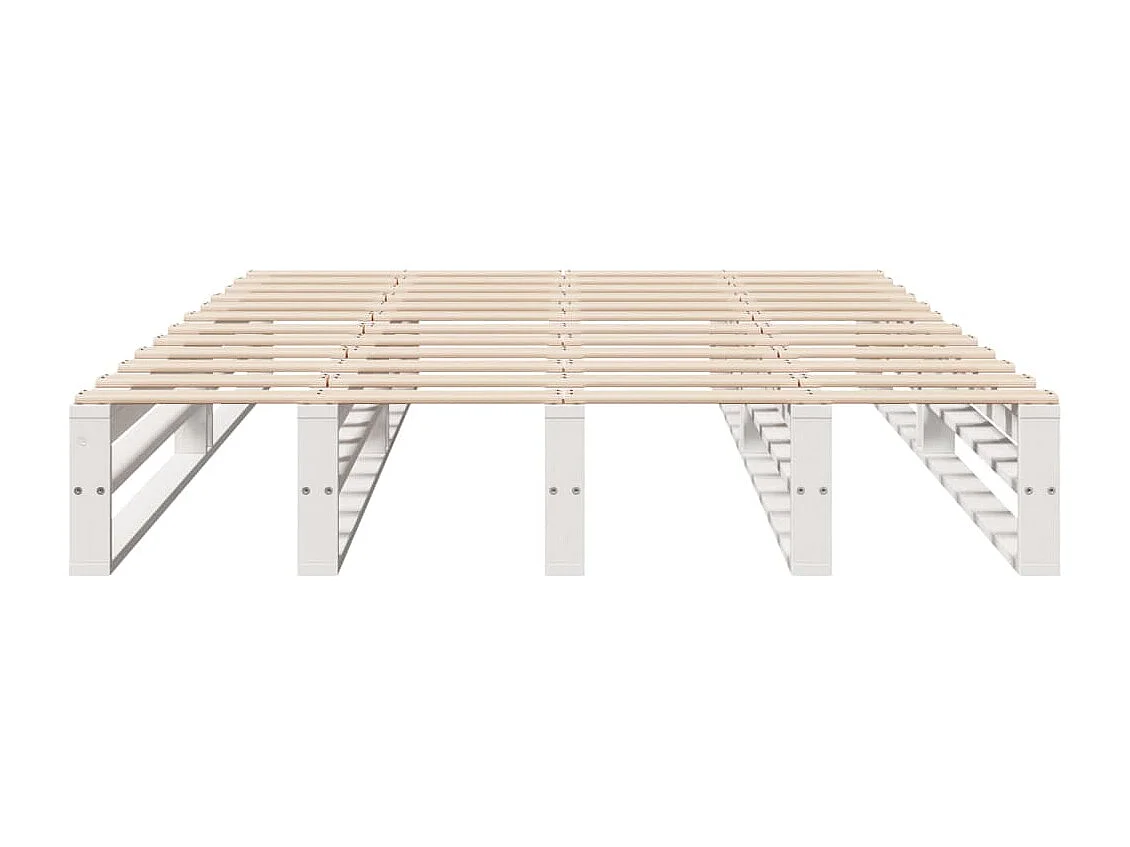 Cadre de lit sans matelas blanc 120x190 cm bois de pin massif