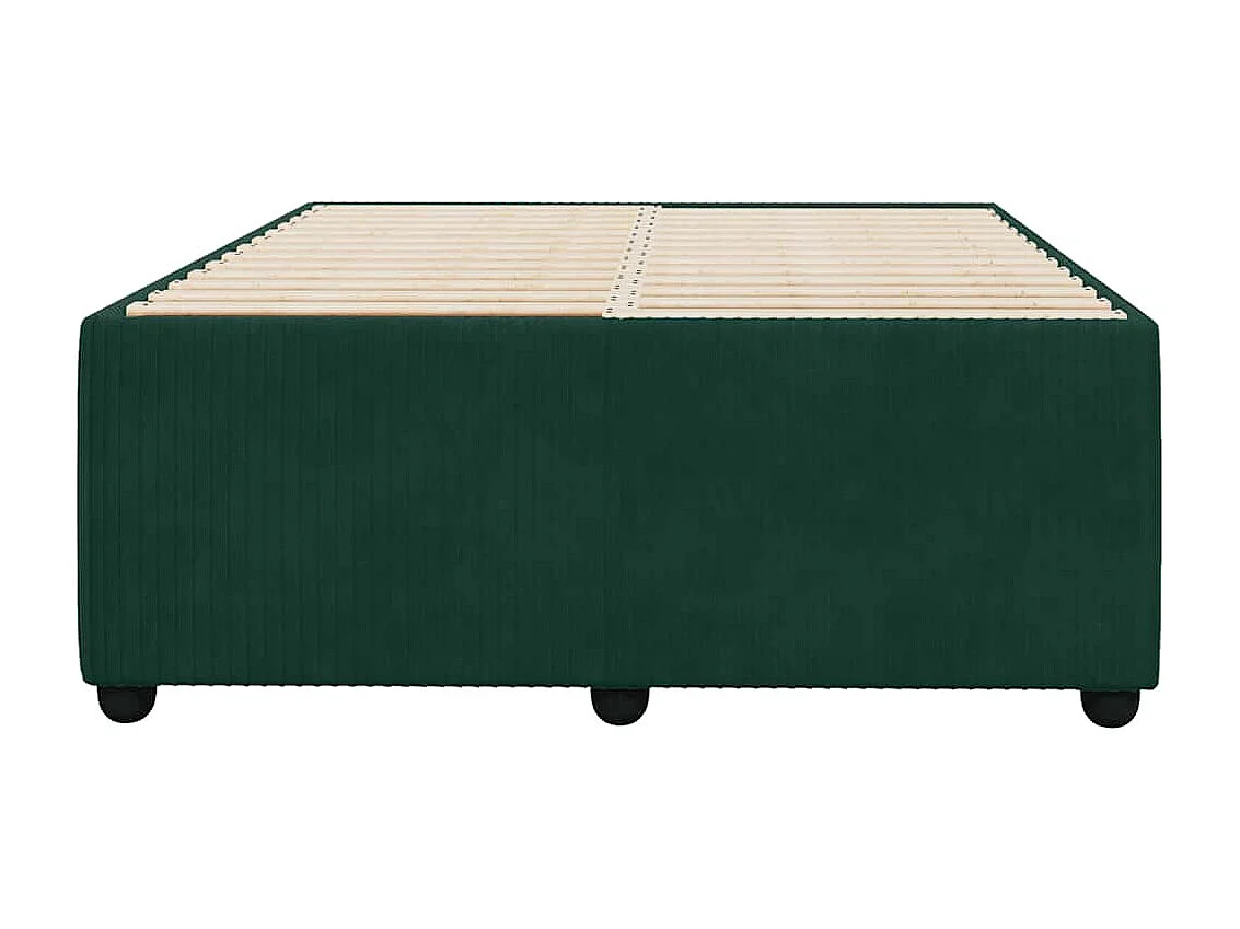 Cadre de lit sans matelas vert foncé 120x200 cm velours
