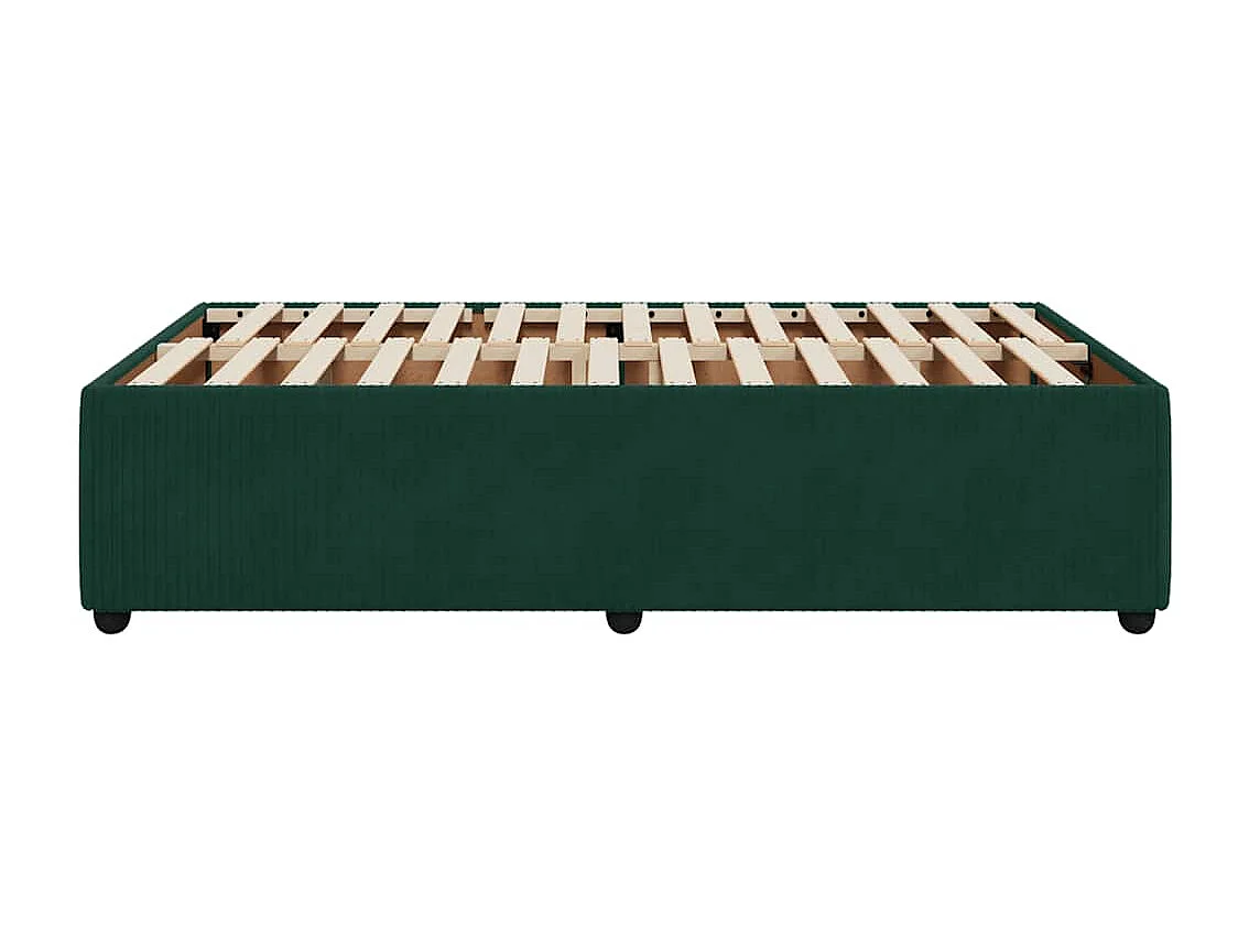 Cadre de lit sans matelas vert foncé 120x200 cm velours